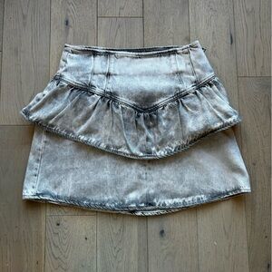 All Saints Light Gray Denim Skirt Size 6
